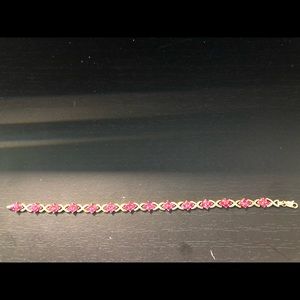 Garnet and 10k bracelet 7 inches long